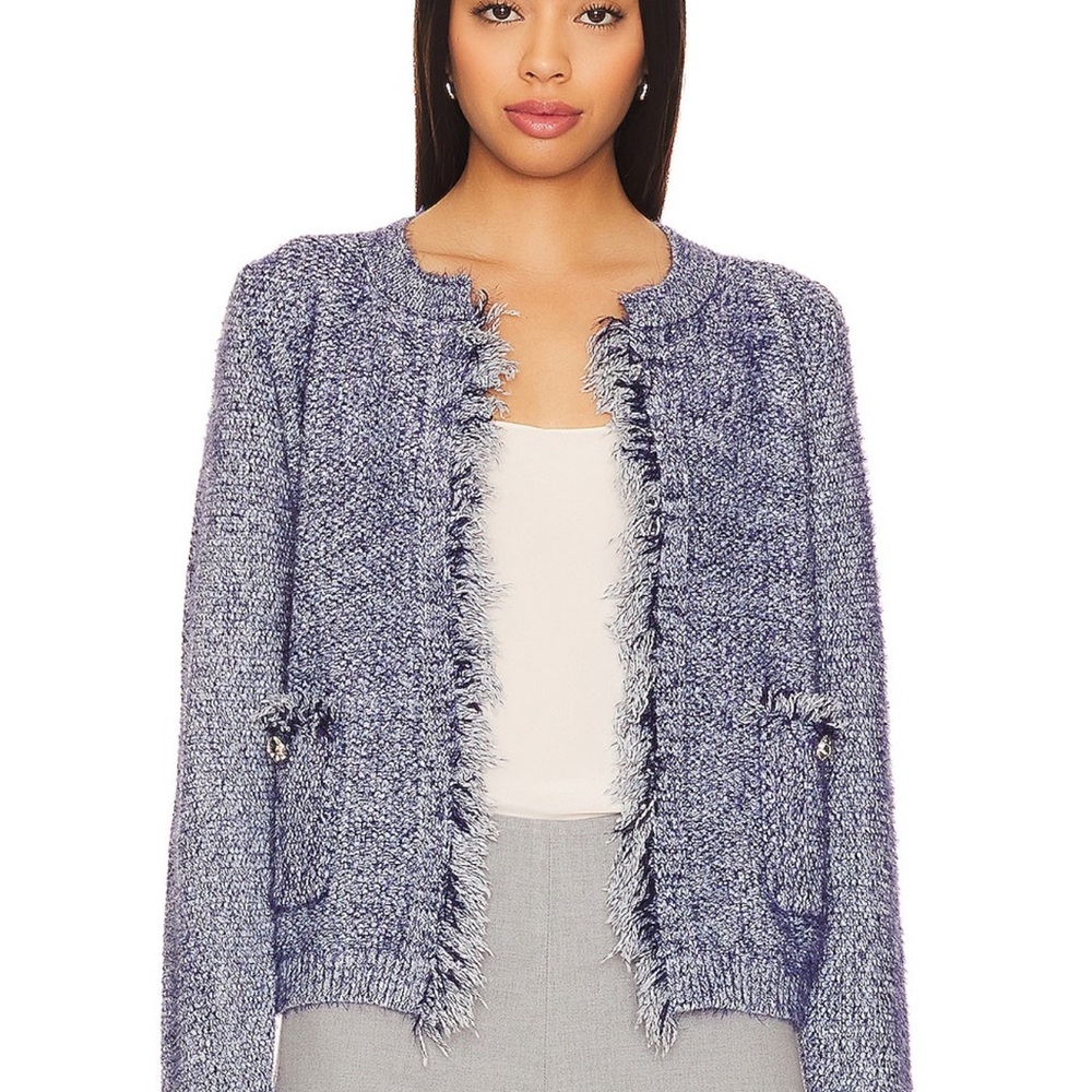 Line & Dot Bonny fringes cardigan in denim
